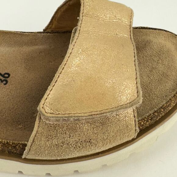 Mephisto Agave Metallic Mobils Nubuck Leather Hook & Loop Sandals Sz 36 (6) - Picture 11 of 12